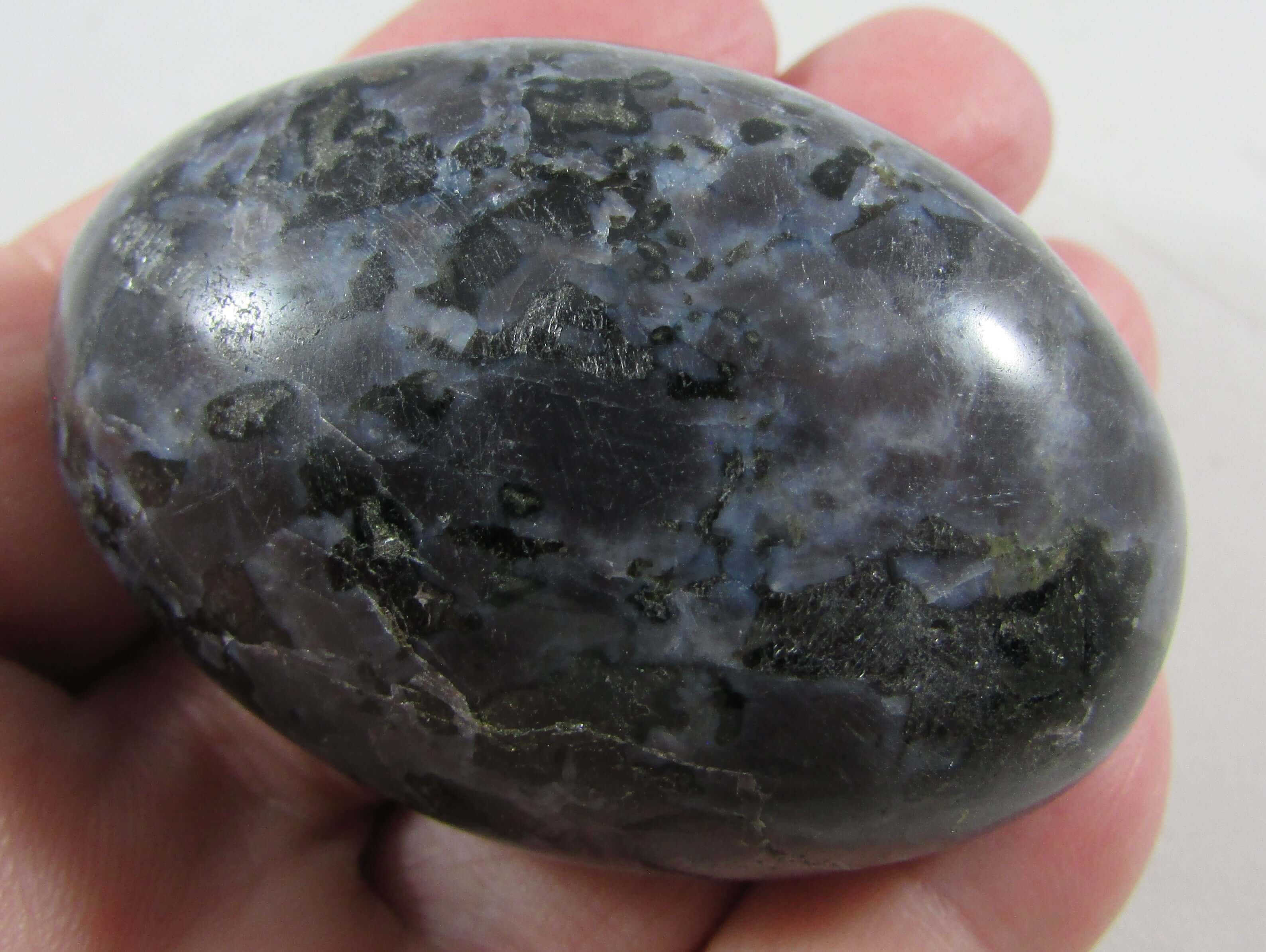 Mystic Merlinite Palmstone (Indigo Gabbro) – Wise Soul, Psychic Expansion & Shadow Harmony
