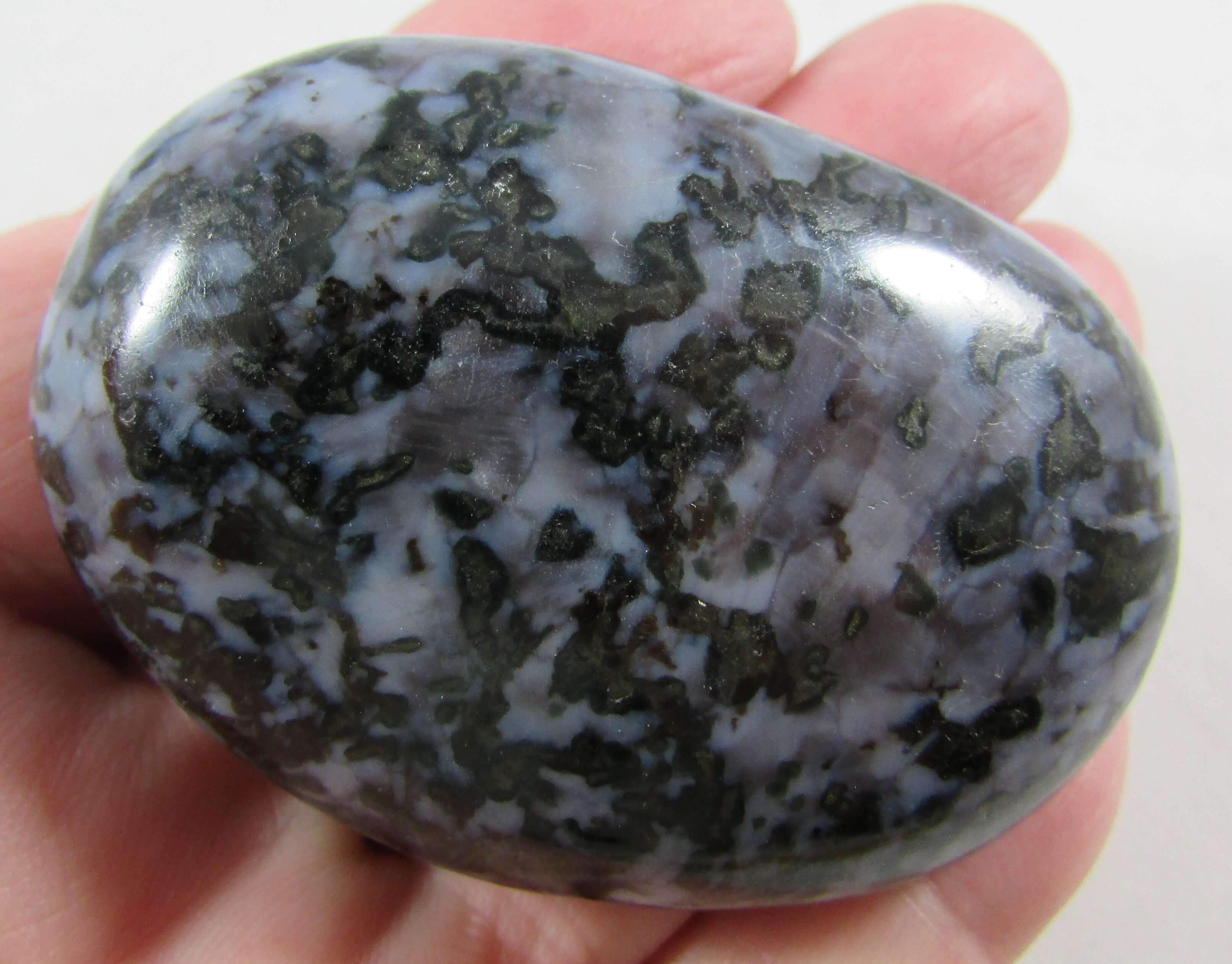 Mystic Merlinite Palmstone (Indigo Gabbro) – Wise Soul, Psychic Expansion & Shadow Harmony