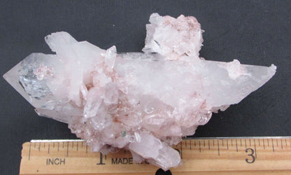 Natural Pink Lithium Quartz Crystal Cluster, lithium specimen ethically sourced from Columbia