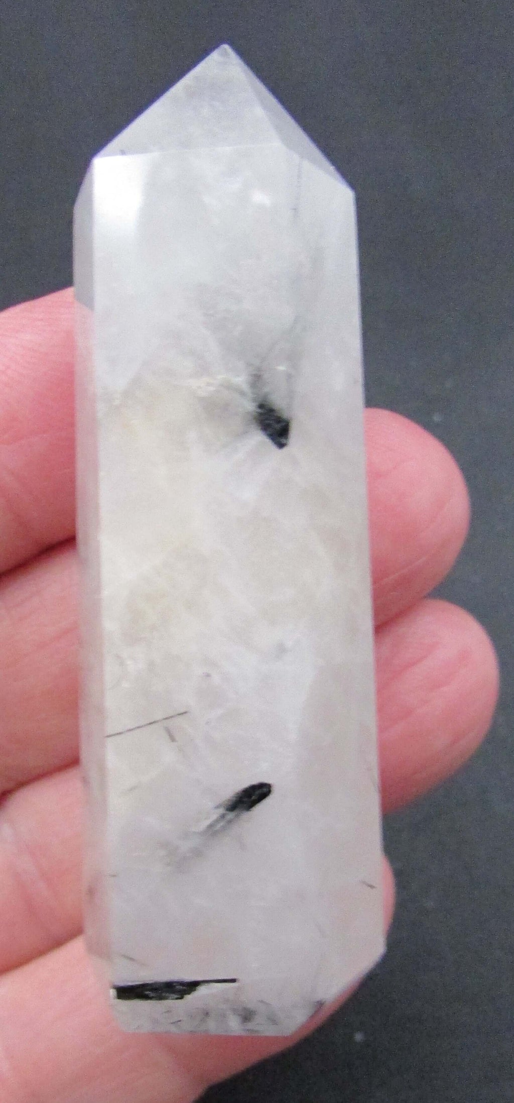 Tourmalinated Quartz Obelisk – Shadow Work, Protection & Focused Energy Integration