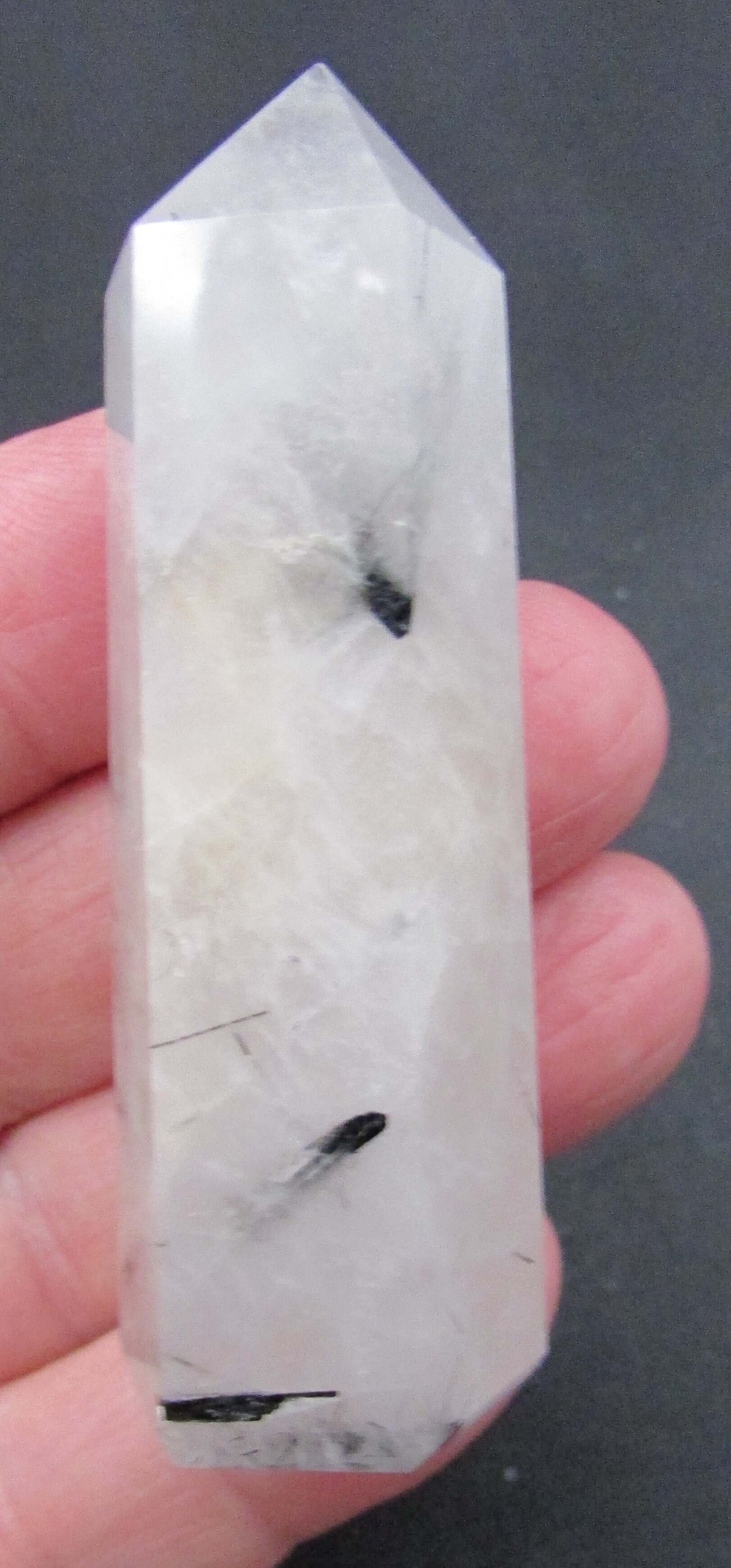 Tourmalinated Quartz Obelisk – Shadow Work, Protection & Focused Energy Integration