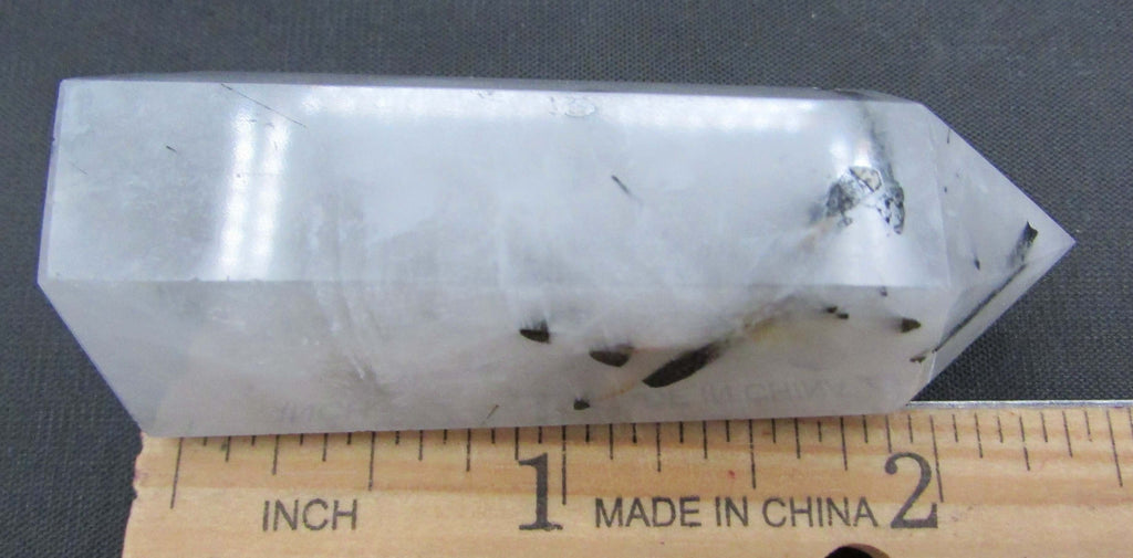 Tourmalinated Quartz Obelisk – Shadow Work, Protection & Focused Energy Integration