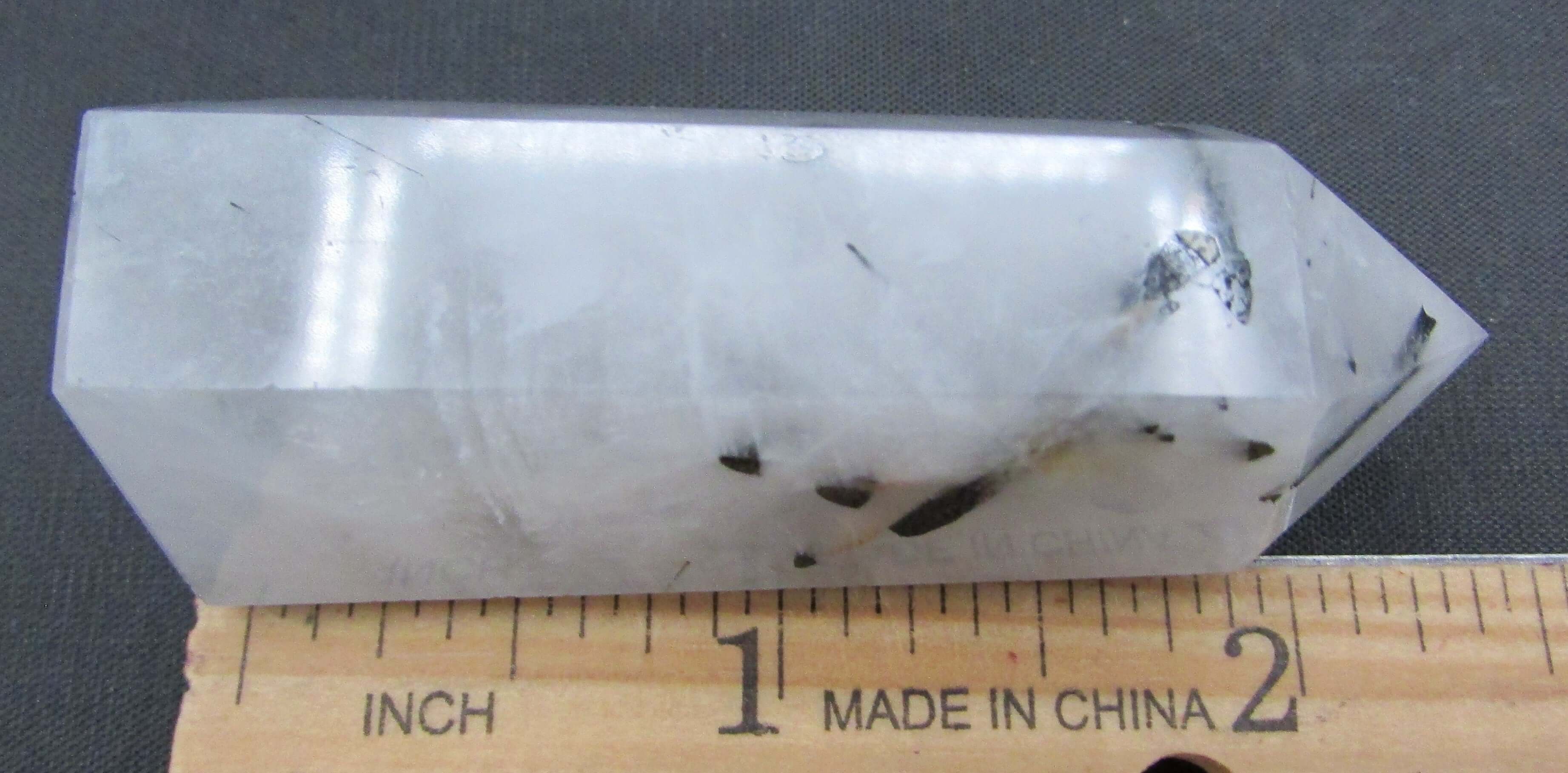 Tourmalinated Quartz Obelisk – Shadow Work, Protection & Focused Energy Integration