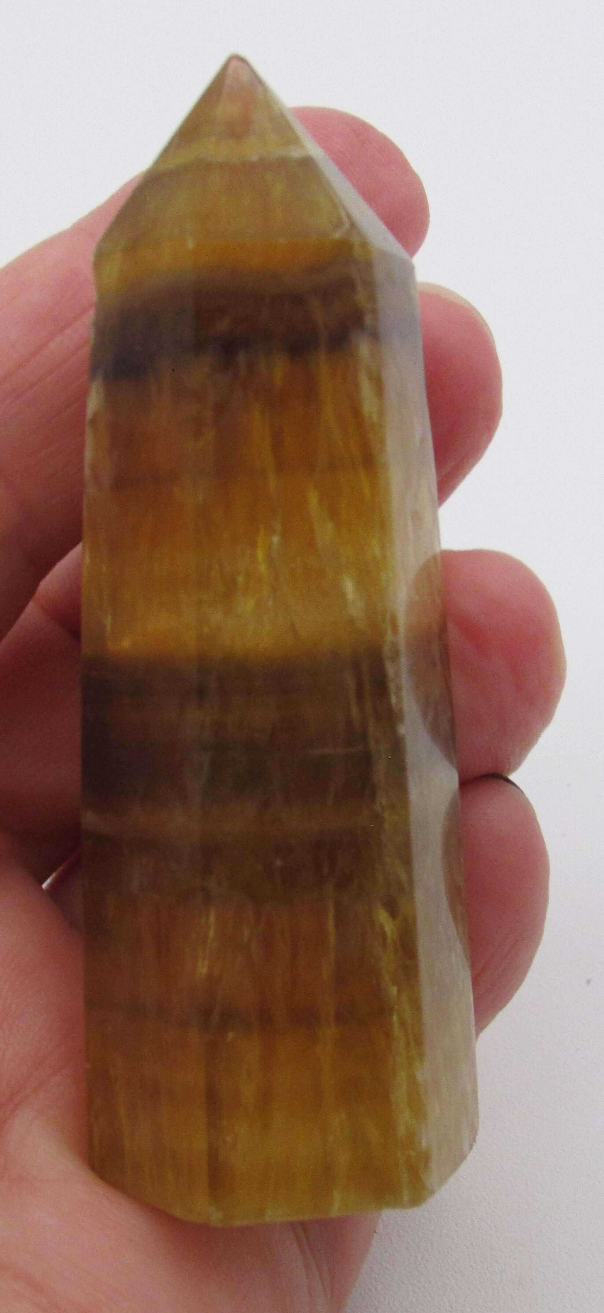 Golden Yellow Fluorite Obelisk – Genius Stone of Creativity, Clarity & Energy Purification | Solar Plexus Power Crystal