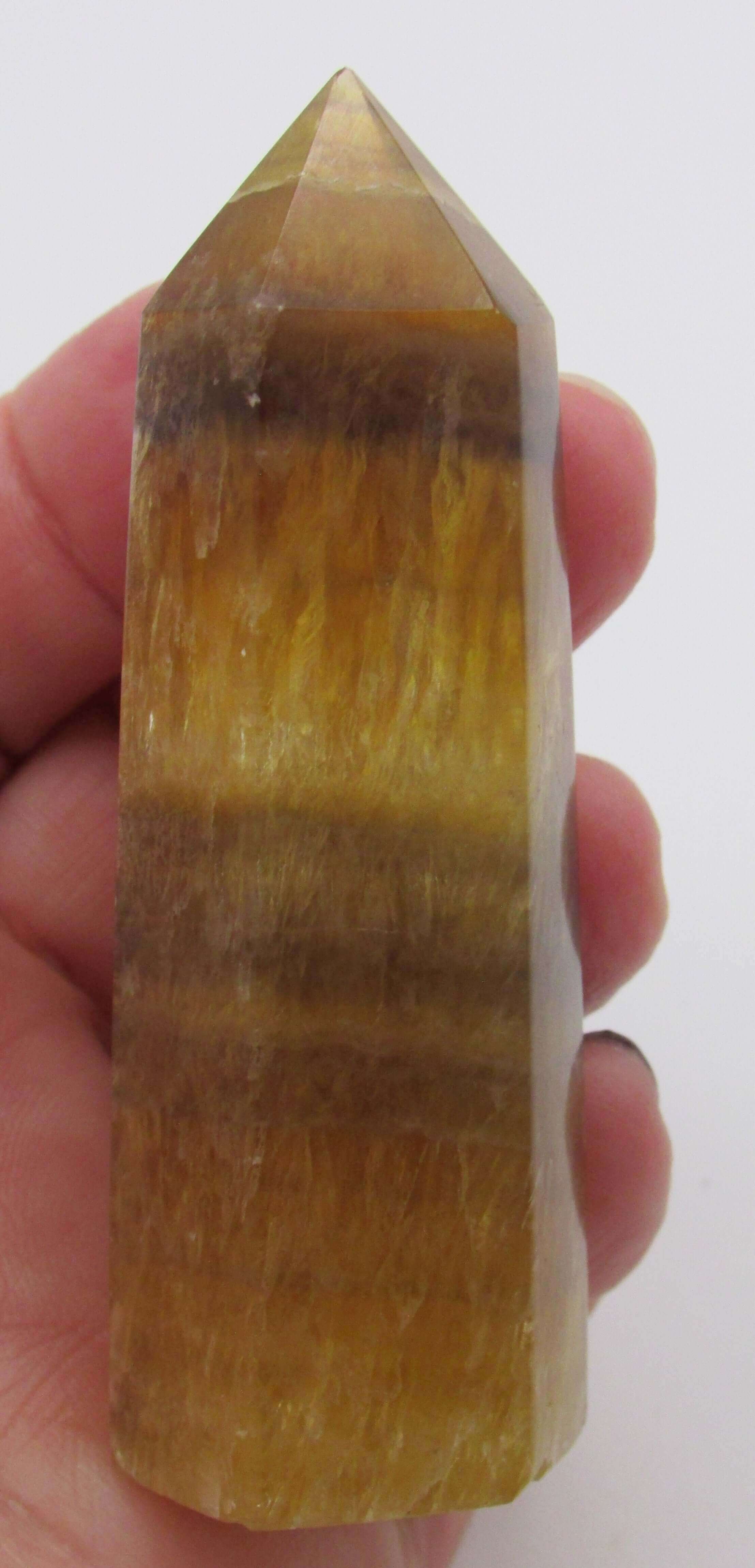 Golden Yellow Fluorite Obelisk – Genius Stone of Creativity, Clarity & Energy Purification | Solar Plexus Power Crystal