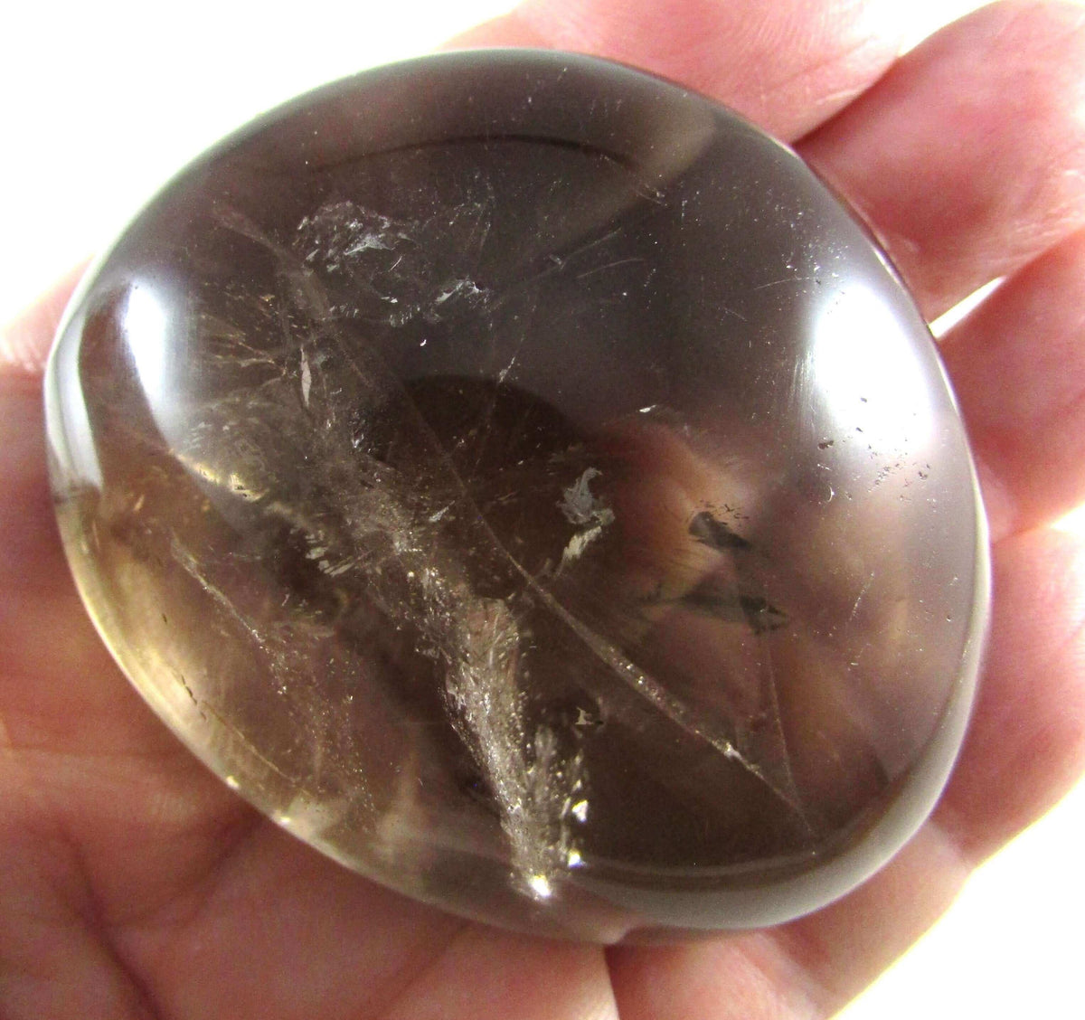 Natural Smoky Quartz Palmstone – Protection, Grounding & Nervous‑System Calm