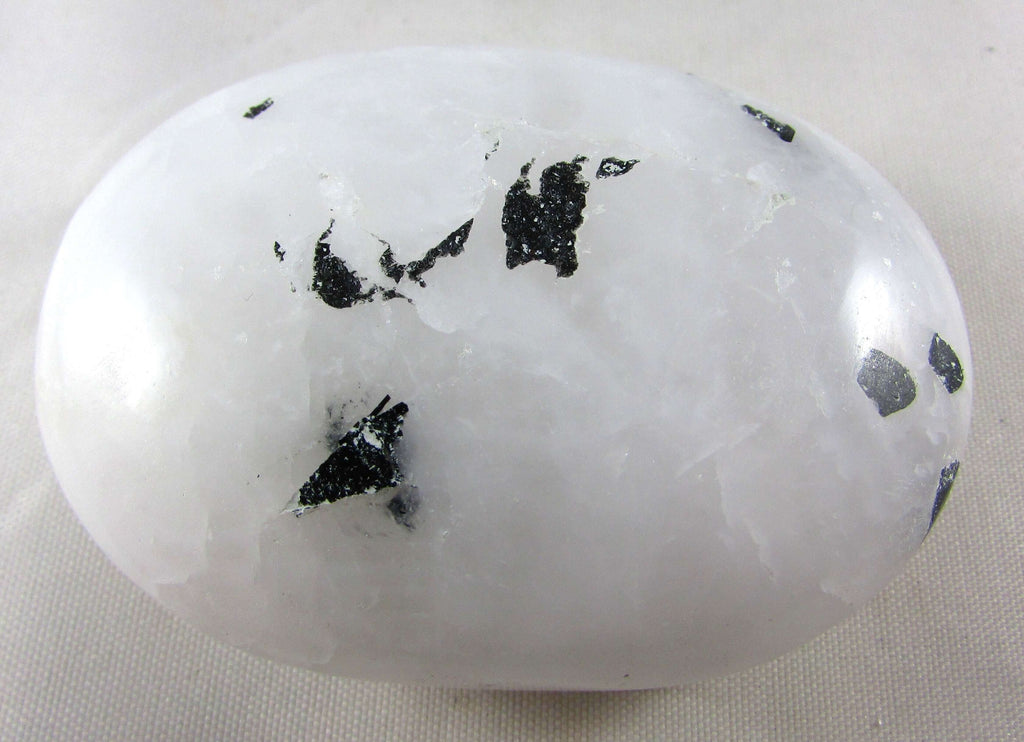 Tourmalinated Quartz Palmstone - Stone of Shadow Work, Psychic Attack Protection [FTM358]