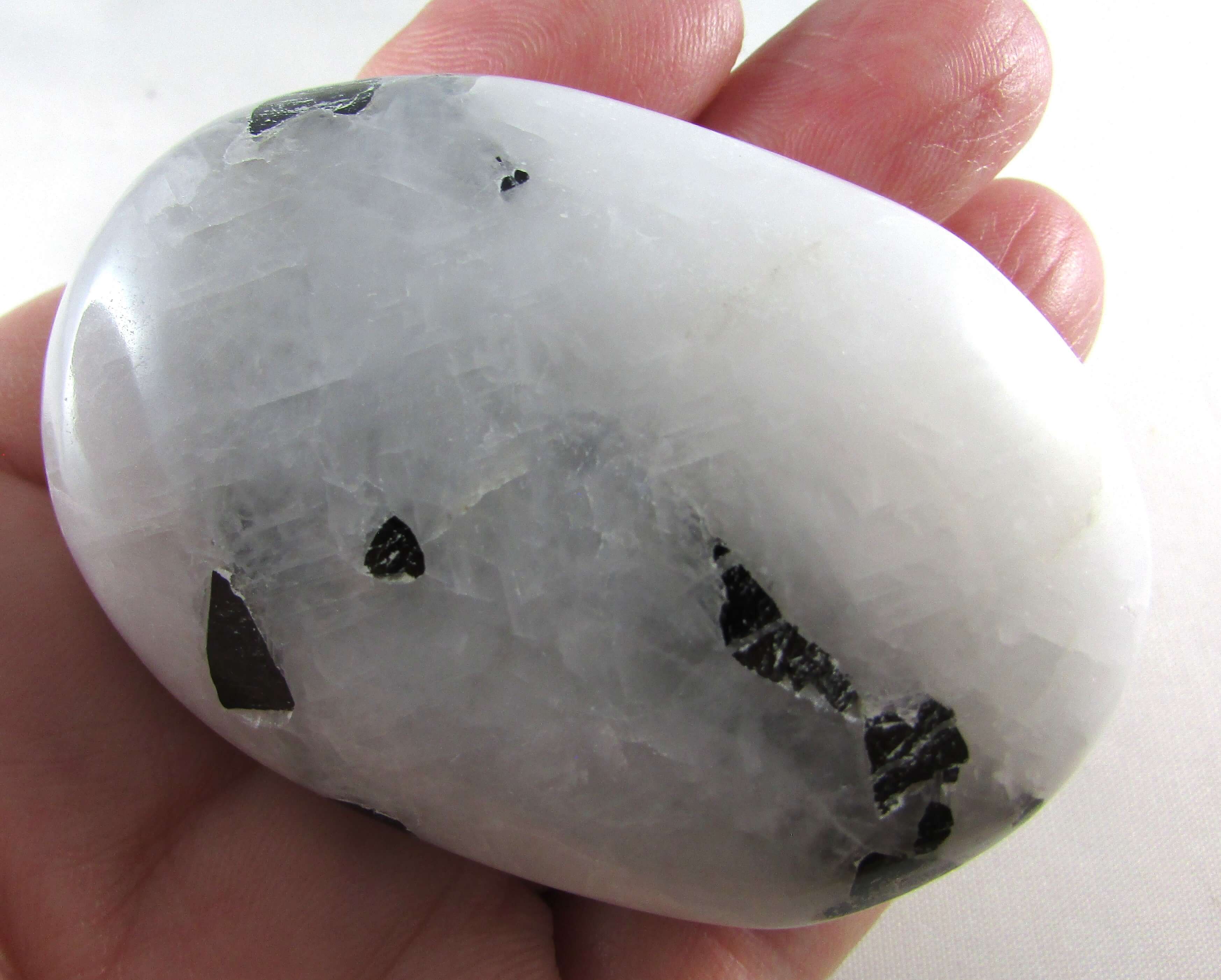 Tourmalinated Quartz Palmstone – Shadow Work, Protection & Grounded Clarity