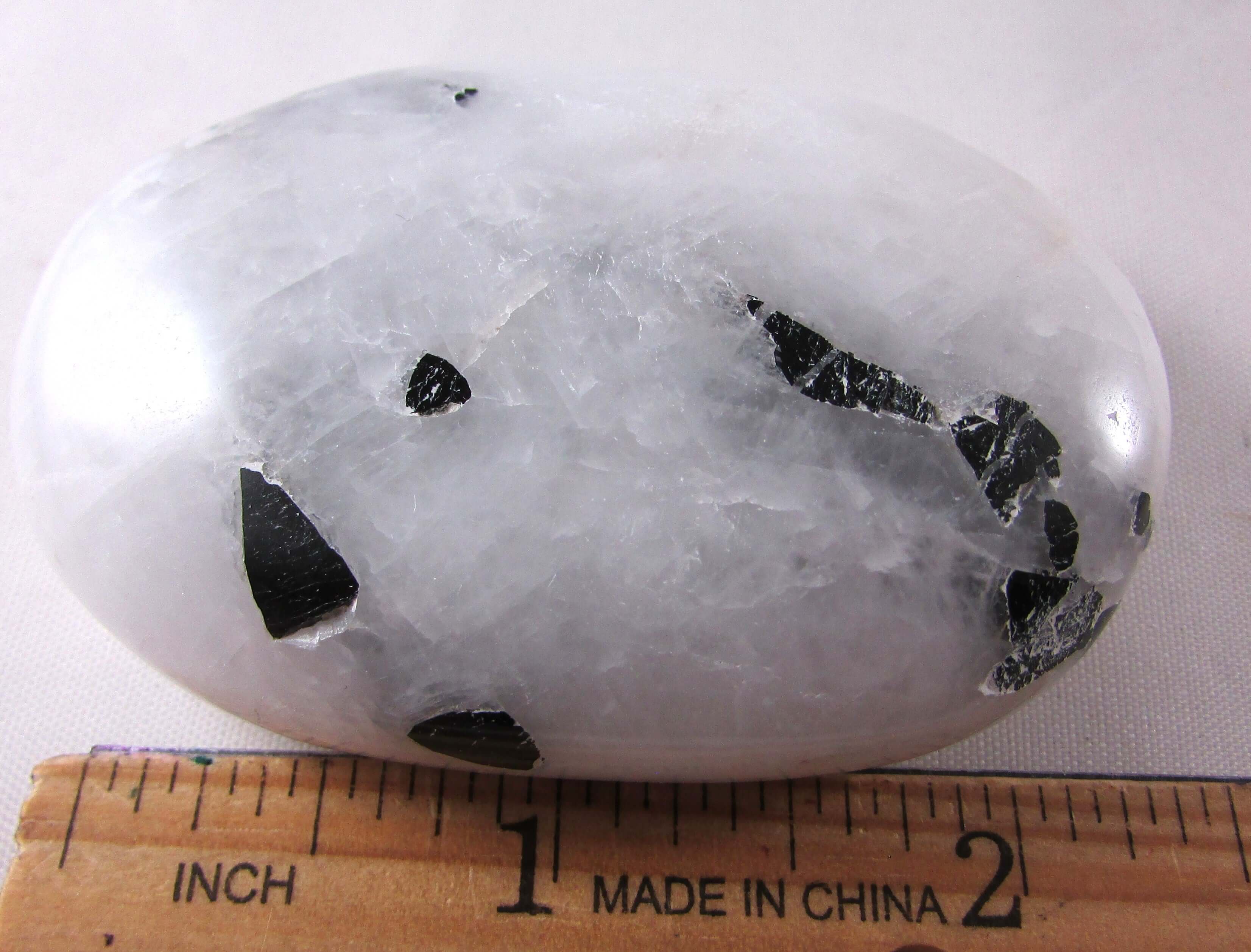 Tourmalinated Quartz Palmstone – Shadow Work, Protection & Grounded Clarity