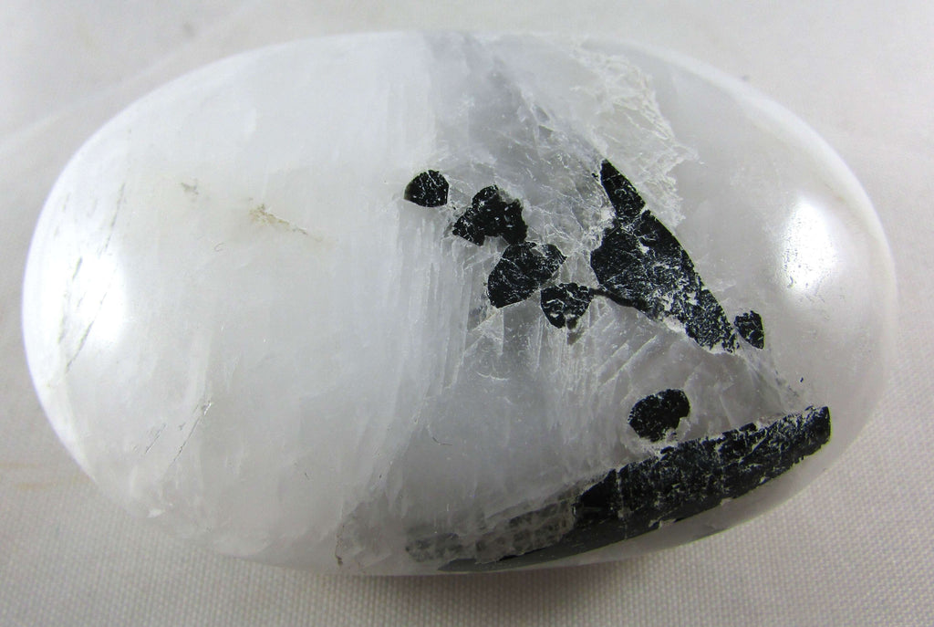 Tourmalinated Quartz Palmstone - Stone of Shadow Work, Psychic Attack Protection [FTM360]