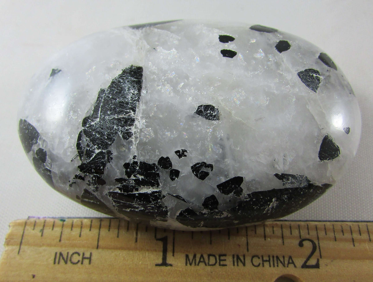 Tourmalinated Quartz Palmstone – Shadow Work, Protection & Grounded Clarity