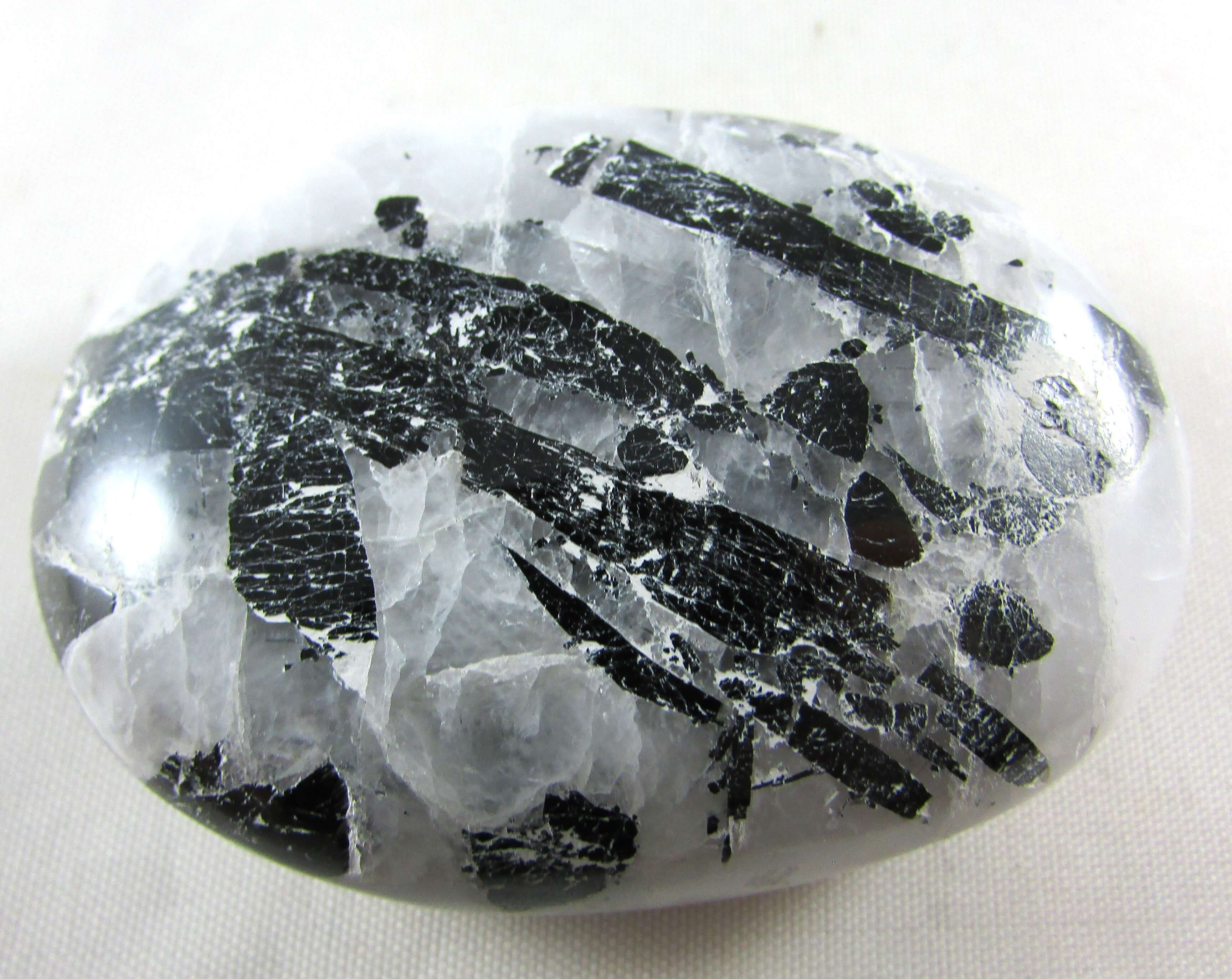 Tourmalinated Quartz Palmstone – Shadow Work, Protection & Grounded Clarity