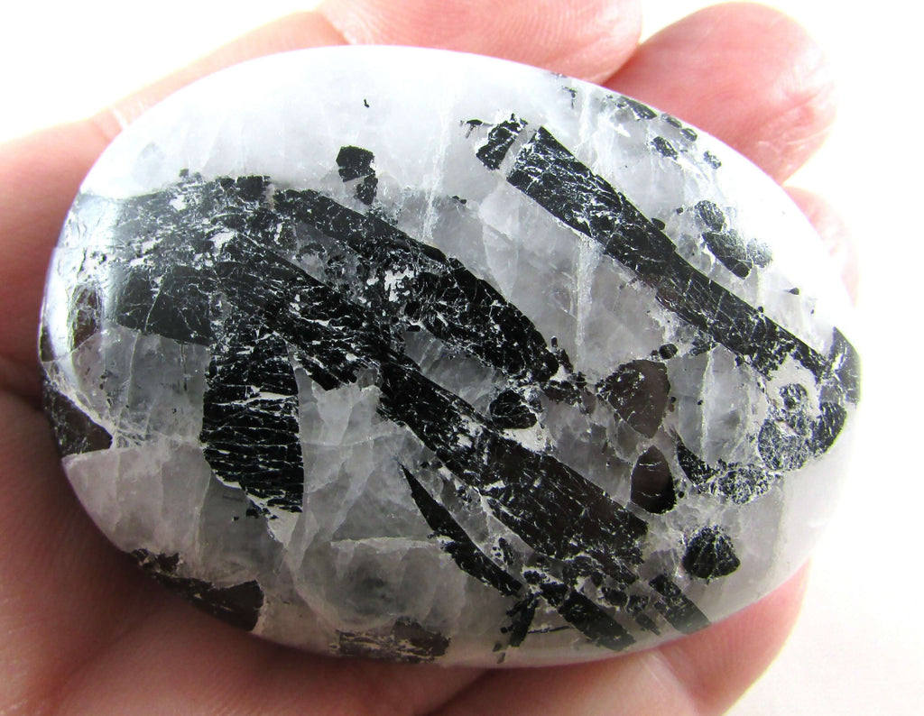 Tourmalinated Quartz Palmstone – Shadow Work, Protection & Grounded Clarity