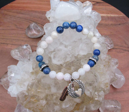 Moonstone & Blue Apatite Crystal Healing Necklace Set - Balanced Karma Protection