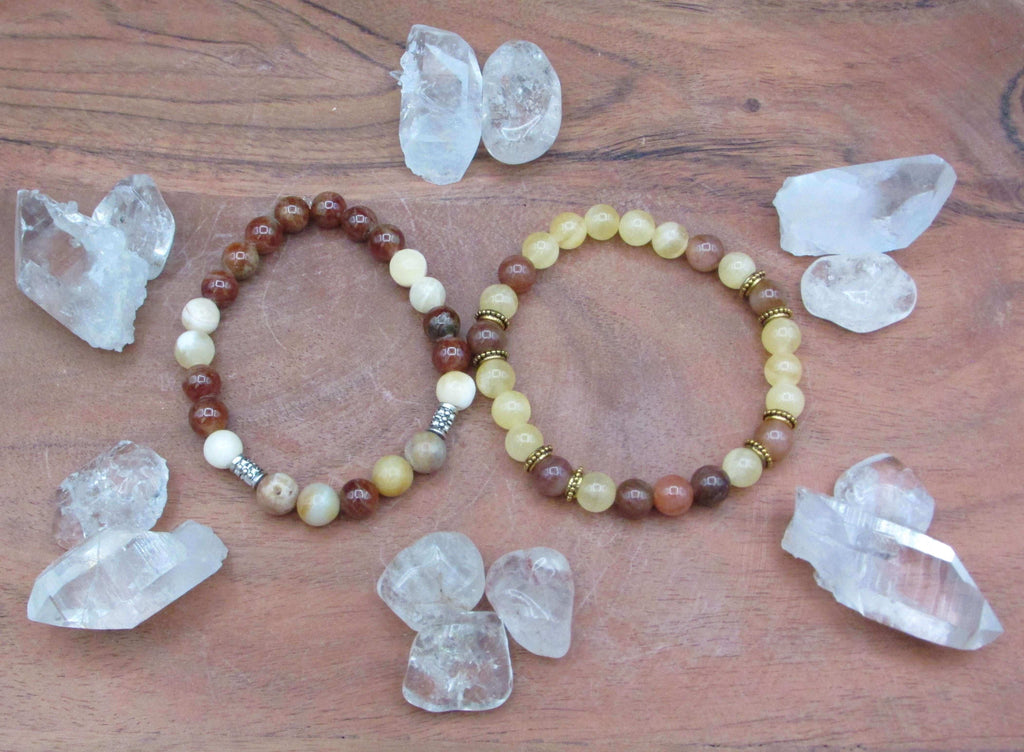 Empowered Manifestation Bracelet – Phantom Quartz, Yellow Calcite & Mookaite