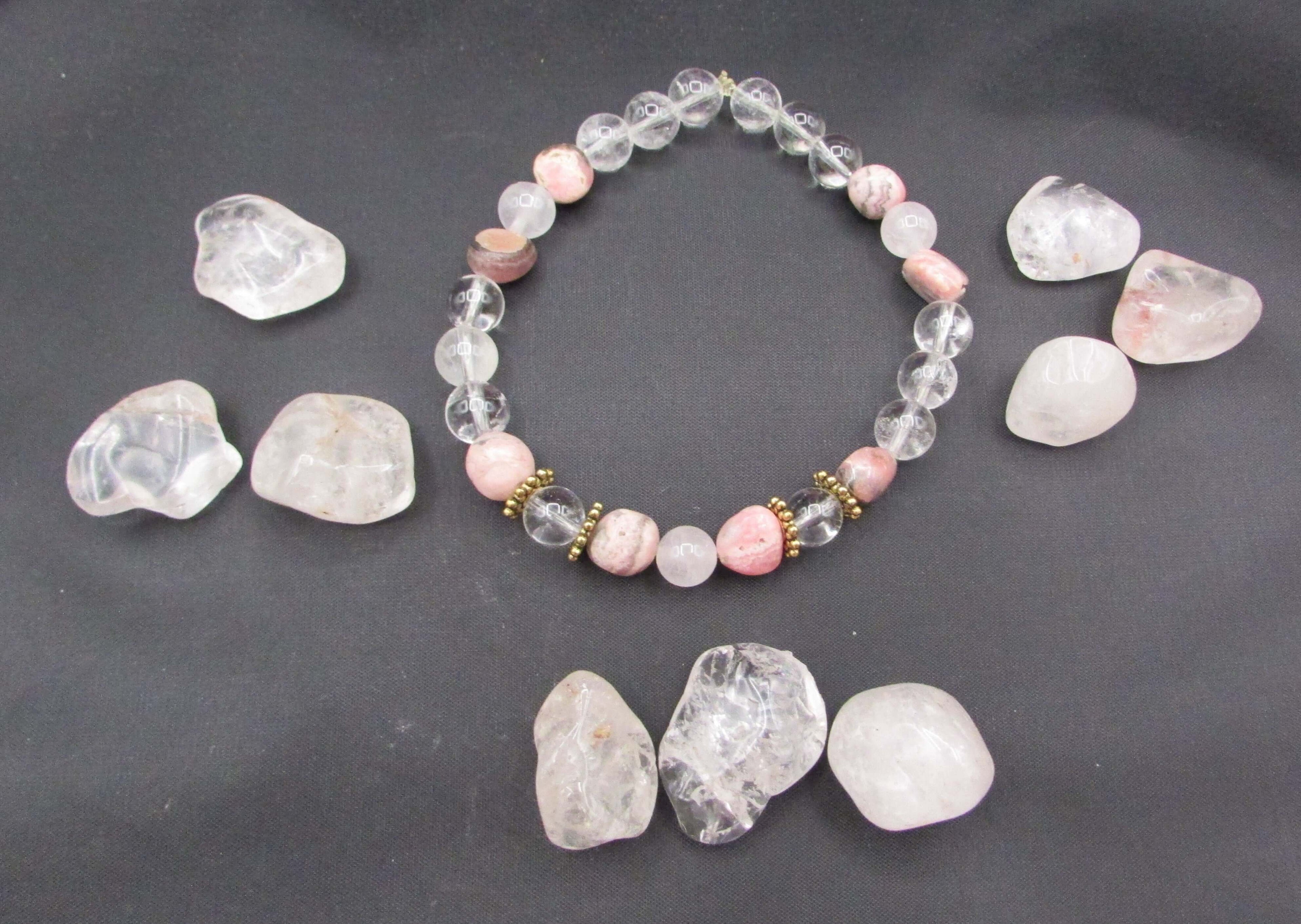 Unconditional Love & Light Bracelet – Rhodochrosite & Clear Quartz