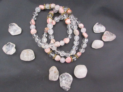 Unconditional Love & Light Bracelet  – Rhodocrosite & Quartz