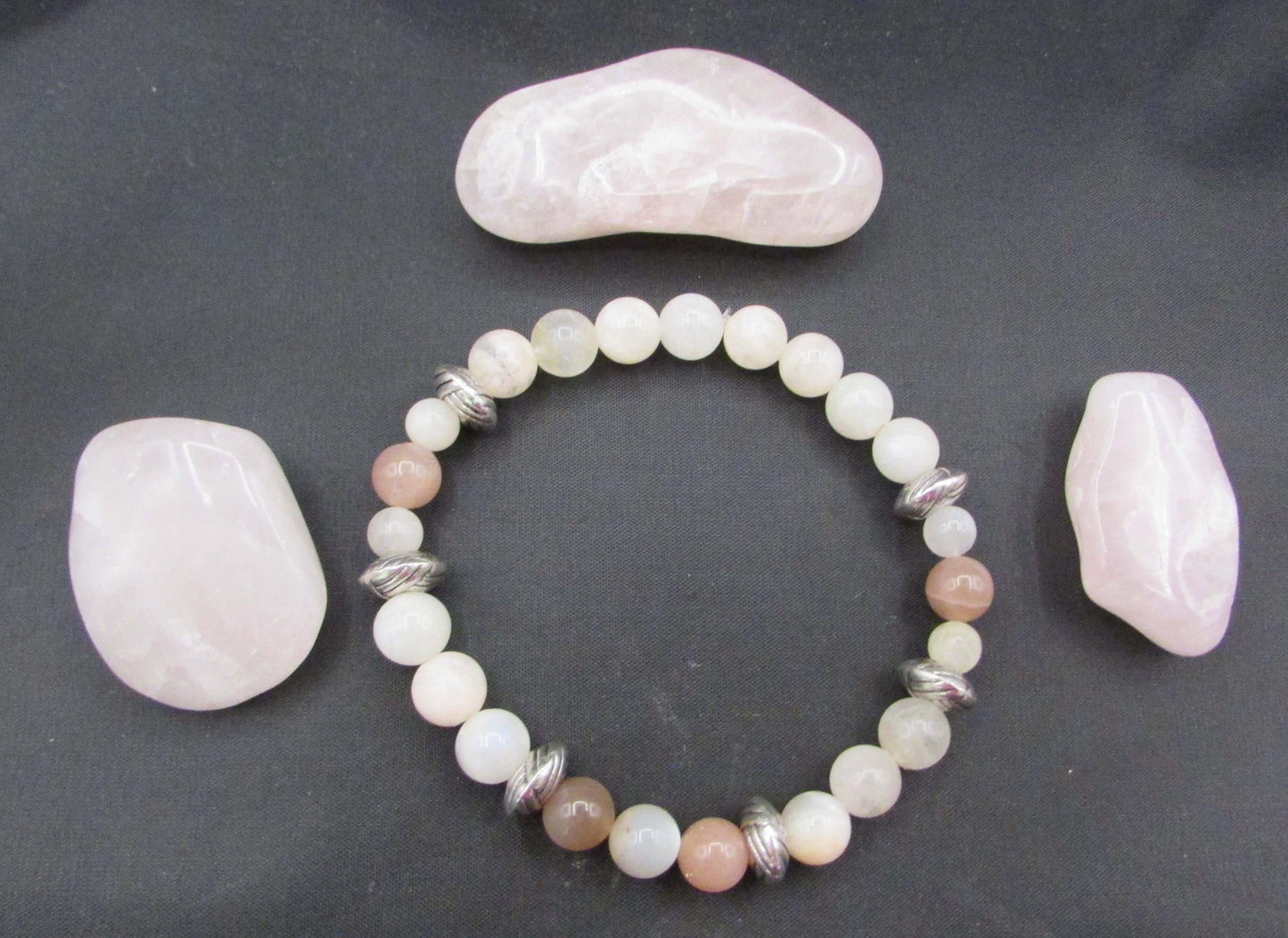 Divine Heart Awakening Bracelet – Moonstone & Strawberry Quartz
