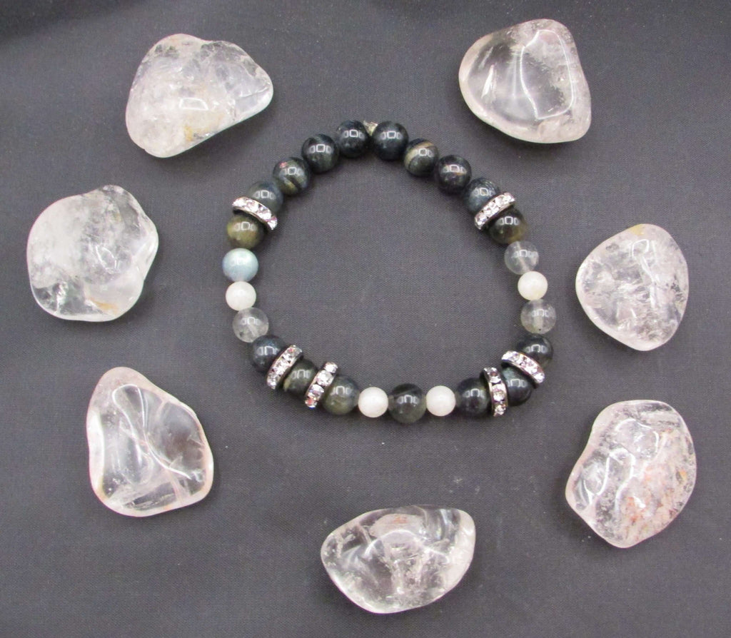 Unlimited Potential Vision Bracelet – Blue Tiger’s Eye, Moonstone & Labradorite