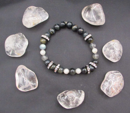 Unlimited Potential Visionary Bracelet – Blue Tiger’s Eye, Moonstone, Labradorite