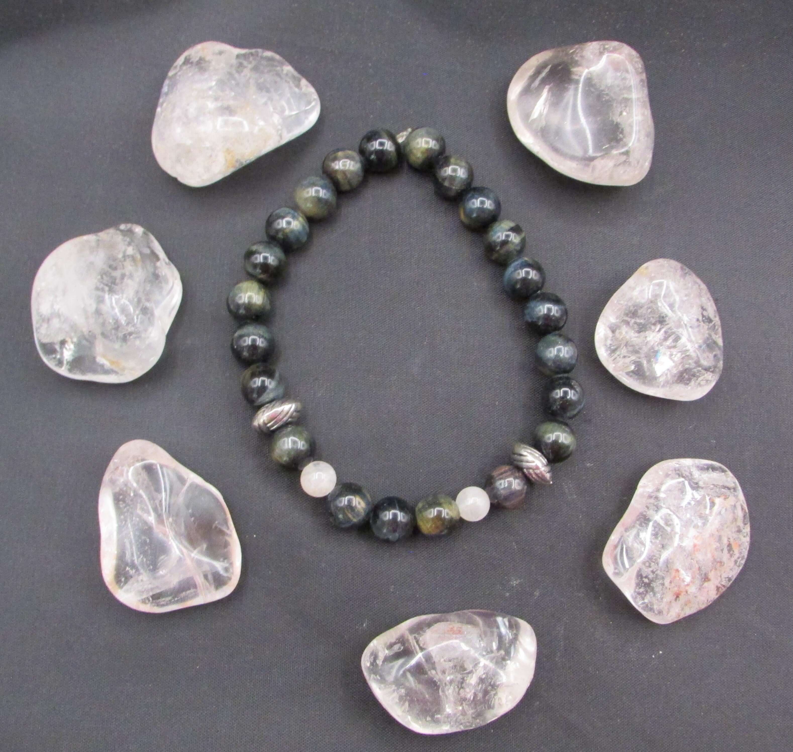 Divine Insight & Balance Bracelet – Blue Tiger’s Eye & Moonstone