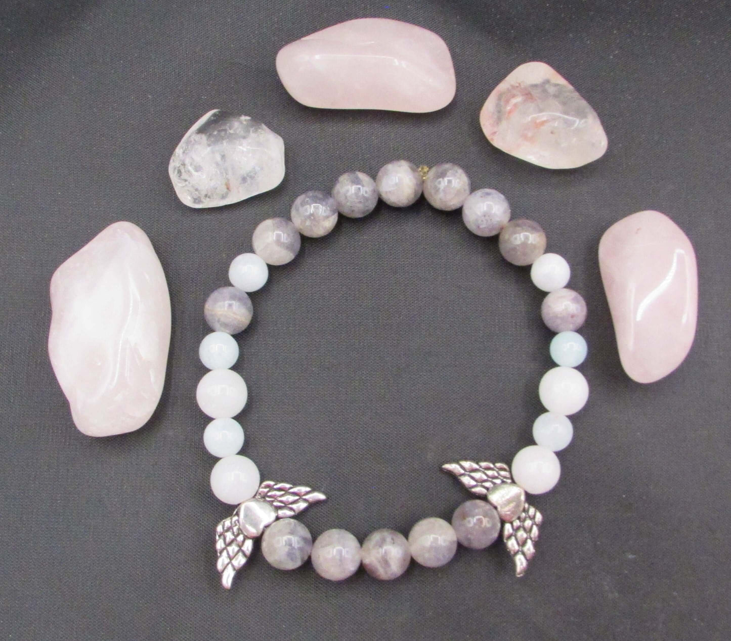 Angelic Protection & Light Bracelet – Aquamarine, Iolite, Hemimorphite