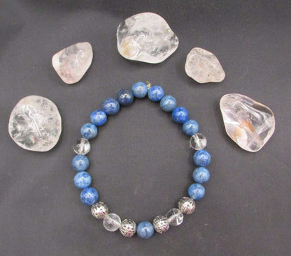 Blue Harmony Gift Set: Singing Bowl, Blue Calcite, Archangel Bracelet