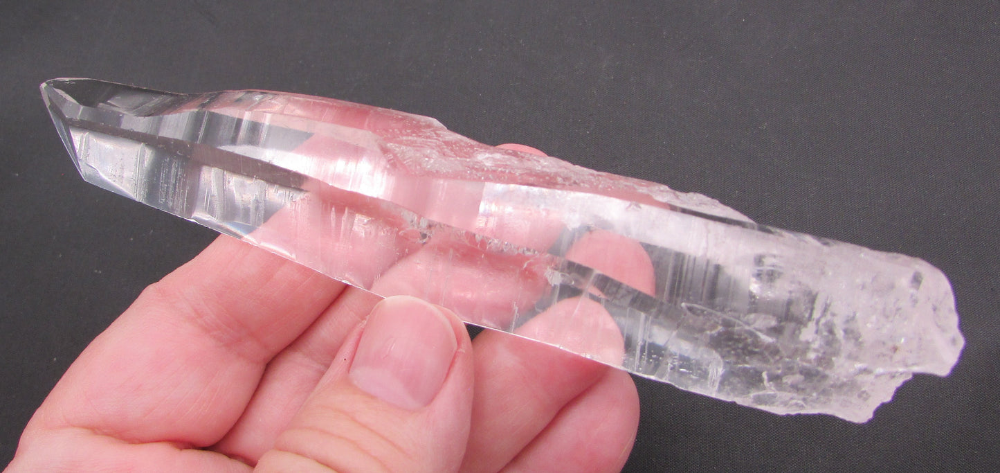 Rare Silver Flash Dolphin Generator Lemurian Quartz Crystal – Psychic Shield & Lunar Light