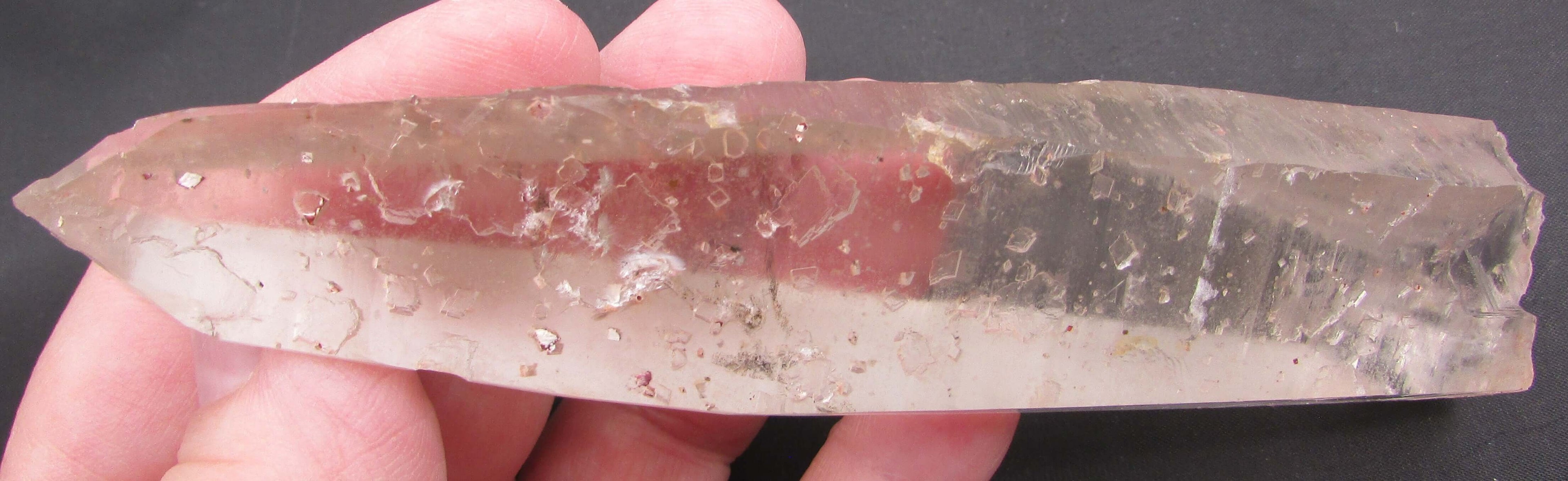 Clear Rainbow Starbrary Window Lemurian Quartz Crystal with Crater Glyphs - Higher Guidance & Healing