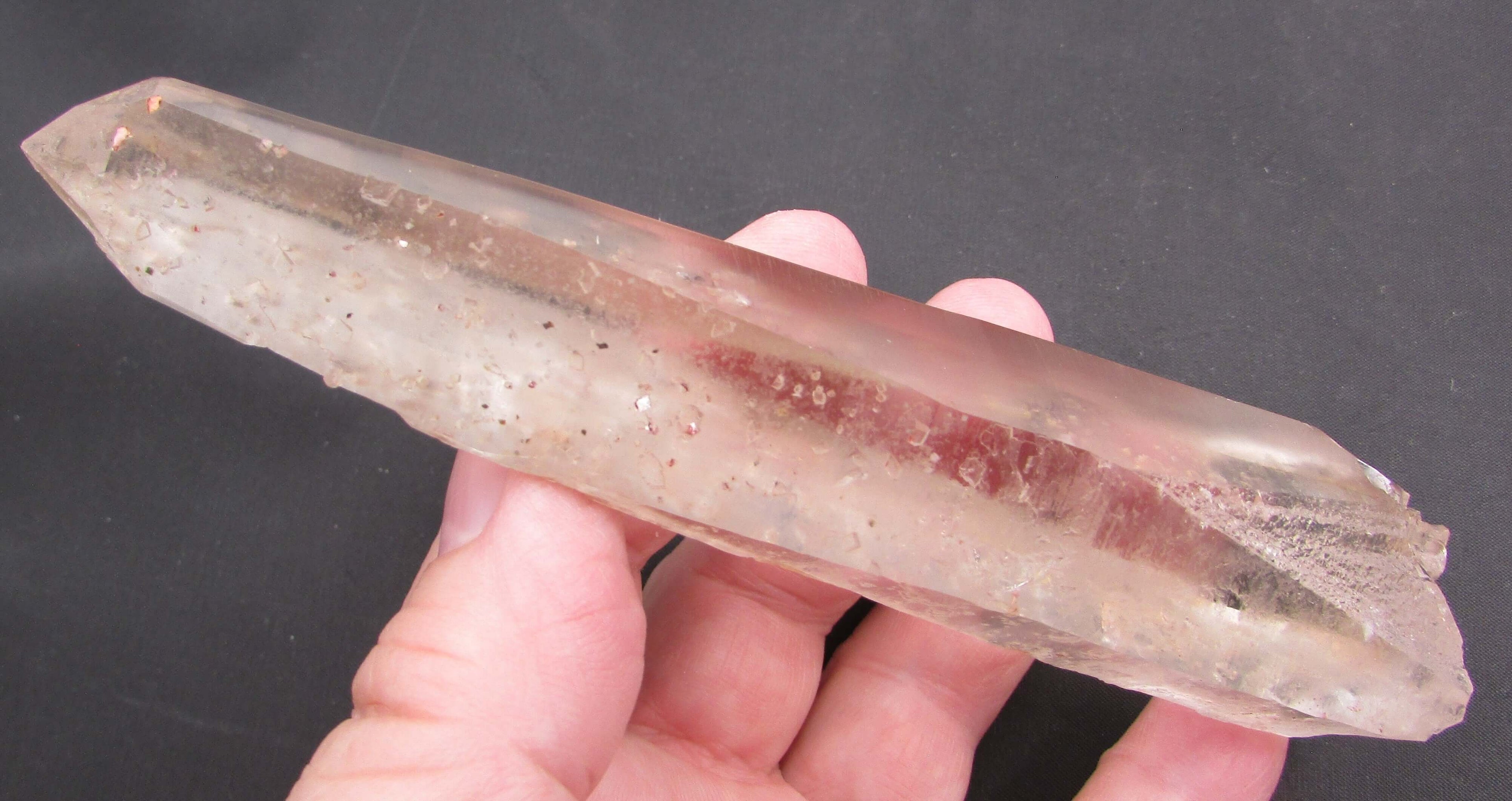 Clear Rainbow Starbrary Window Lemurian Quartz Crystal with Crater Glyphs - Higher Guidance & Healing