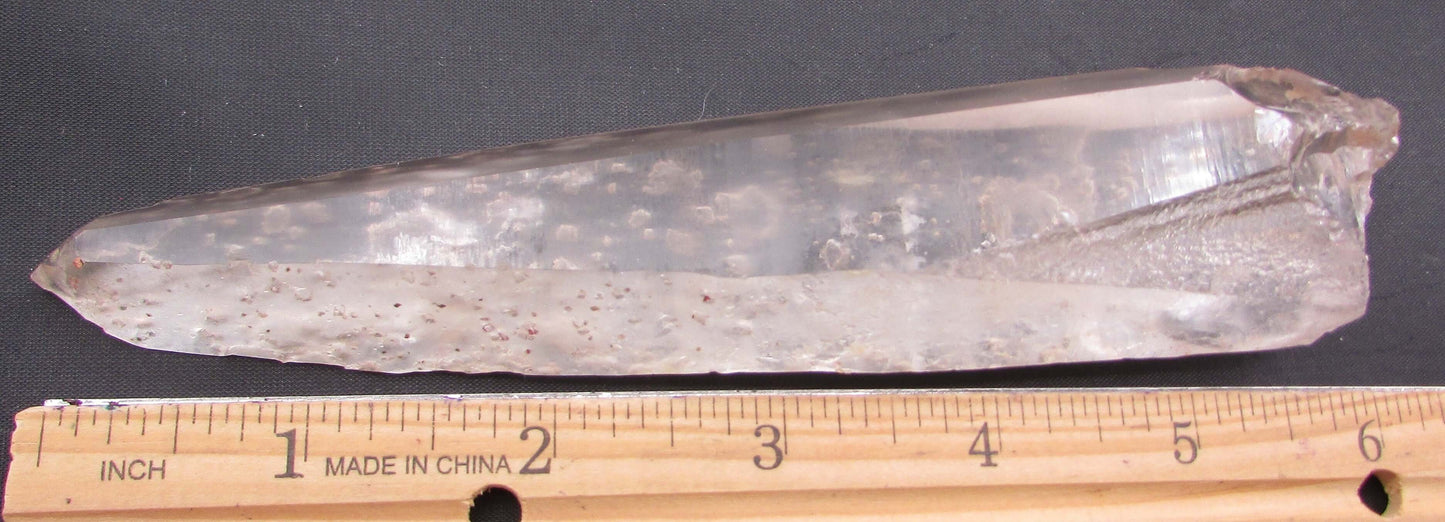 Clear Rainbow Starbrary Window Lemurian Quartz Crystal with Crater Glyphs - Higher Guidance & Healing