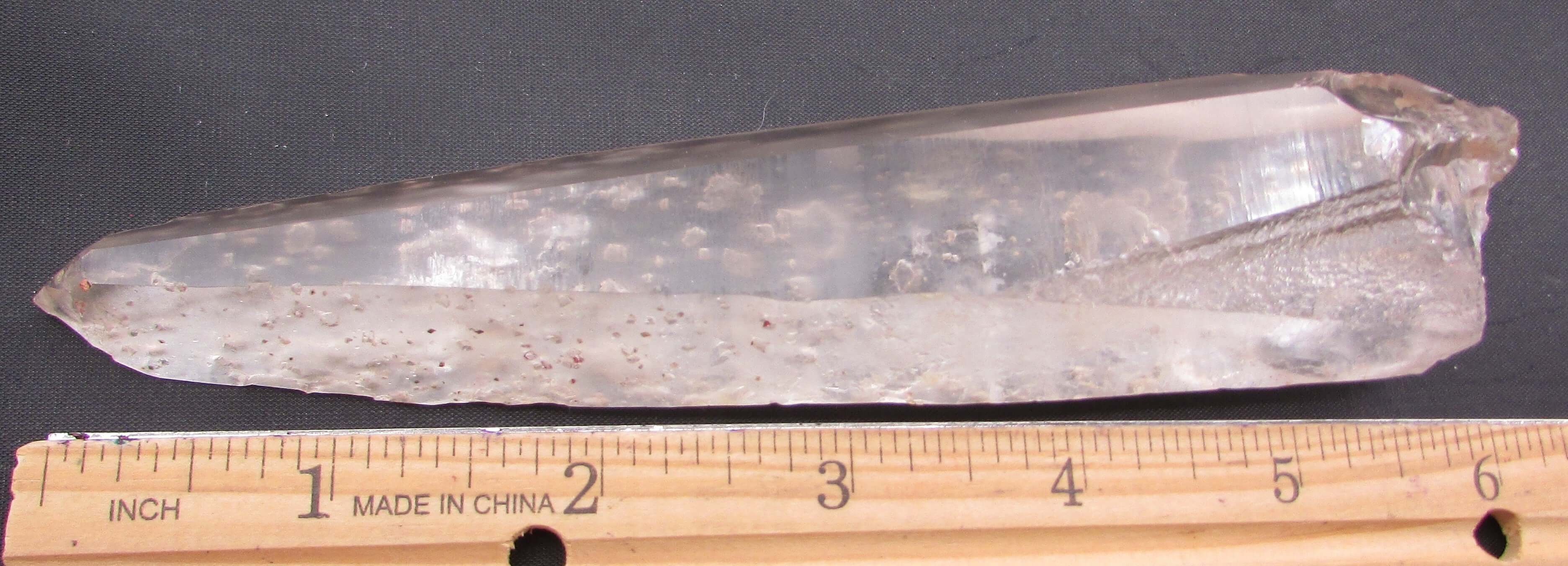 Clear Rainbow Starbrary Window Lemurian Quartz Crystal with Crater Glyphs - Higher Guidance & Healing