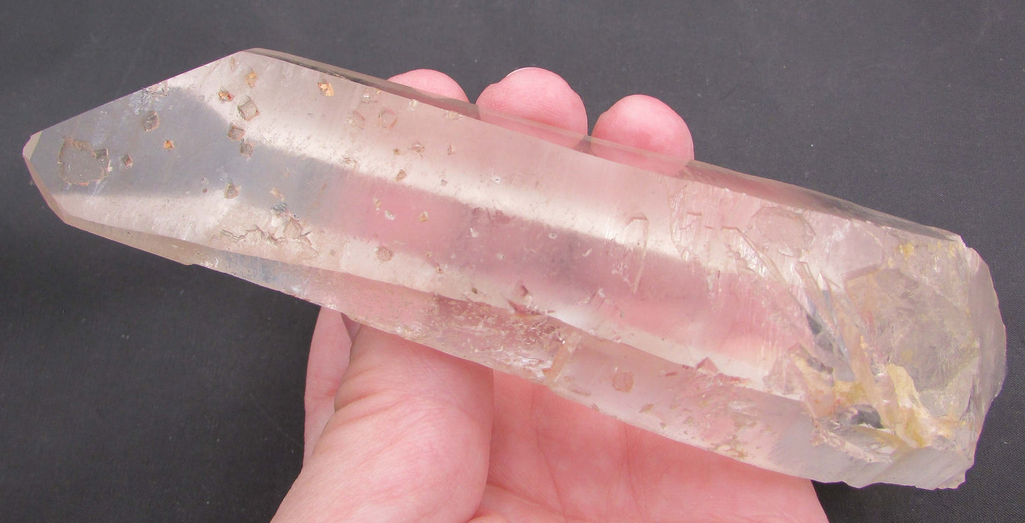 Rainbow Prism Starbrary Window Lemurian Quartz Crystal with Crater Glyphs - Multidimensional Insight