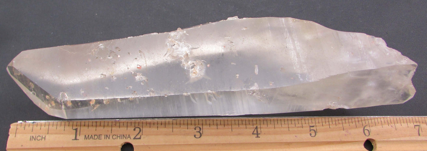 Rainbow Prism Starbrary Window Lemurian Quartz Crystal with Crater Glyphs - Multidimensional Insight