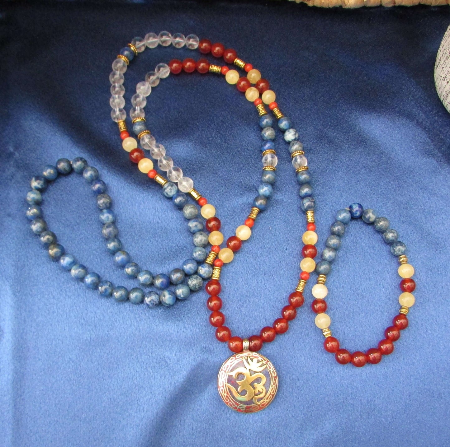 Creative Visualization Mala & Bracelet Set – Carnelian & Lapis