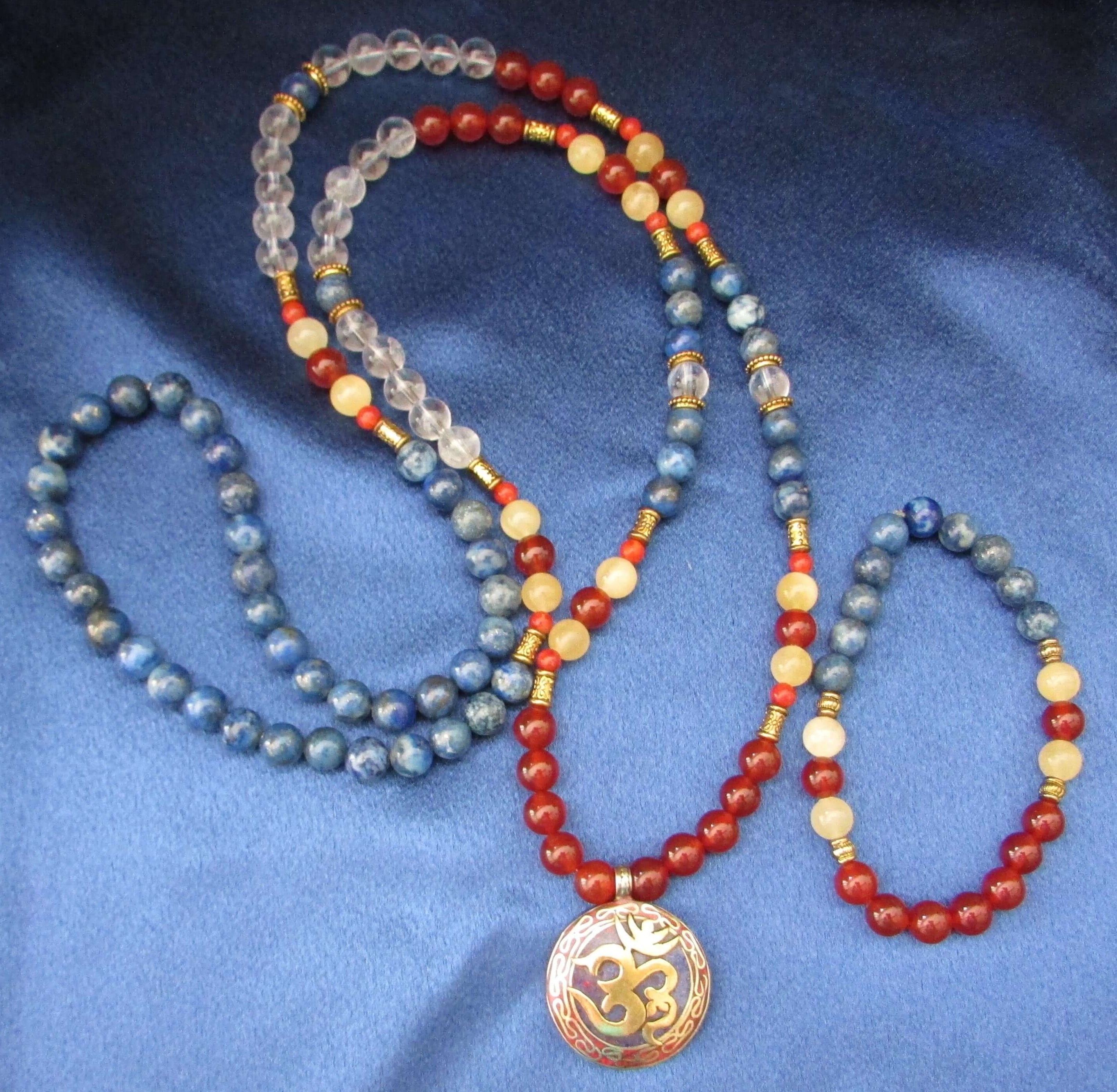 Creative Visualization Mala & Bracelet Set – Carnelian & Lapis