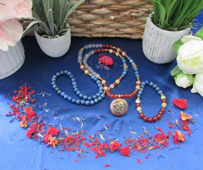 Creative Visualization Mala & Bracelet Set – Carnelian & Lapis