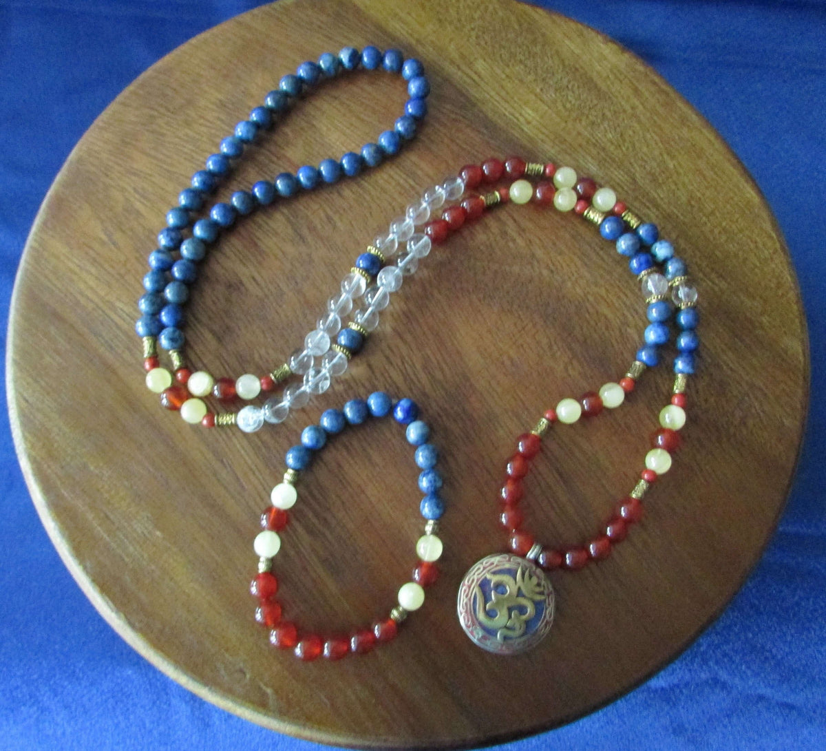 Creative Visualization Mala & Bracelet Set – Carnelian & Lapis