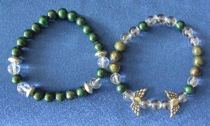 Balanced Optimism Bracelet Set- Bloodstone, Quartz & Aventurine