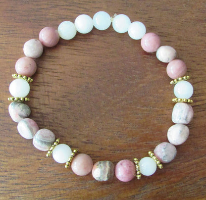 Compassionate Self-Worth Bracelet – Rhodochrosite, Rhodonite & Hemimorphite
