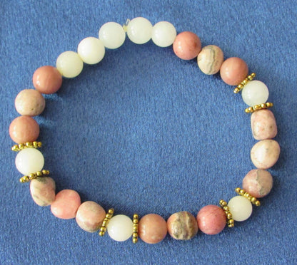 Compassionate Self-Worth Bracelet – Rhodochrosite, Rhodonite & Hemimorphite