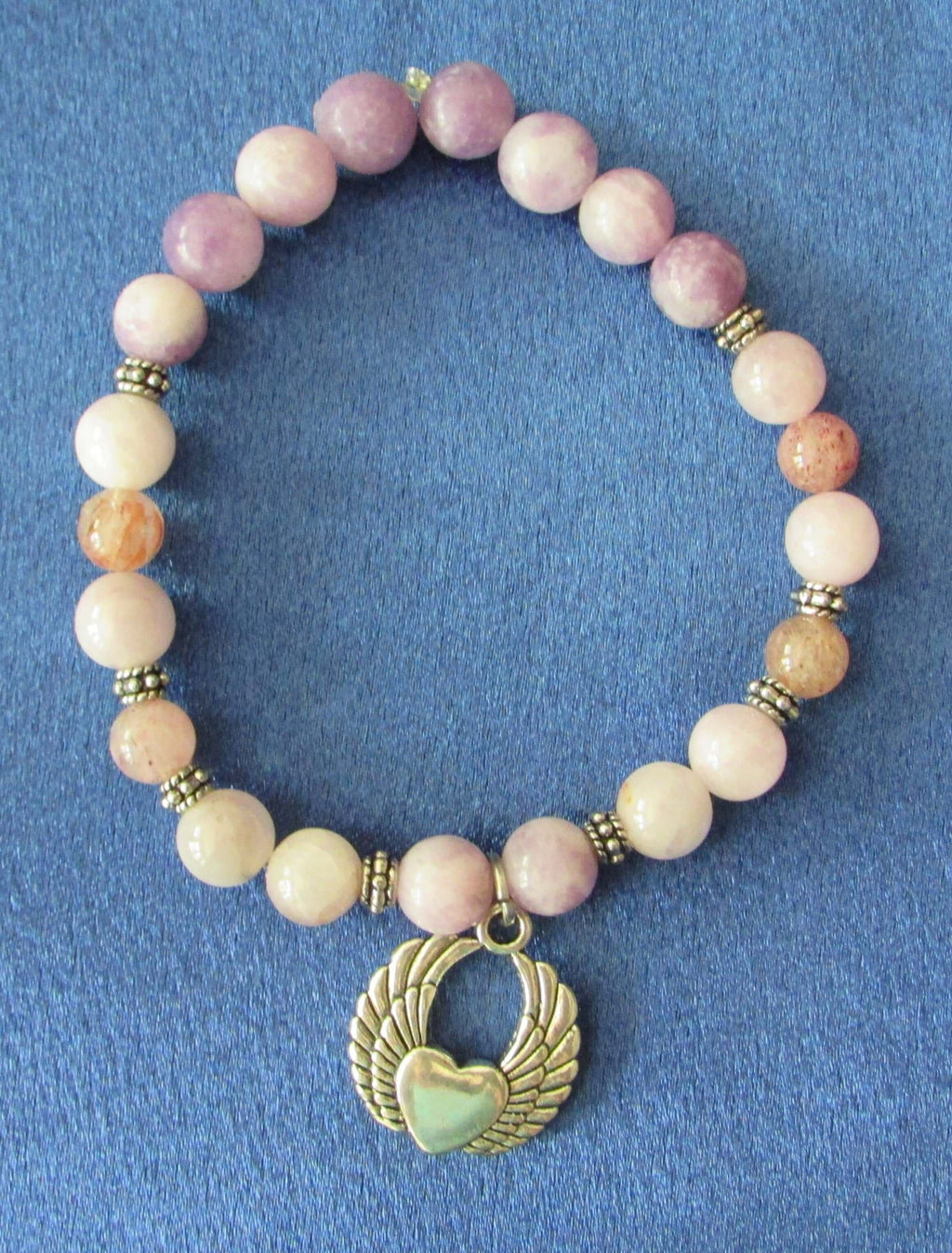 Divine Feminine Bracelet – Kunzite, Lepidolite & Strawberry Quartz