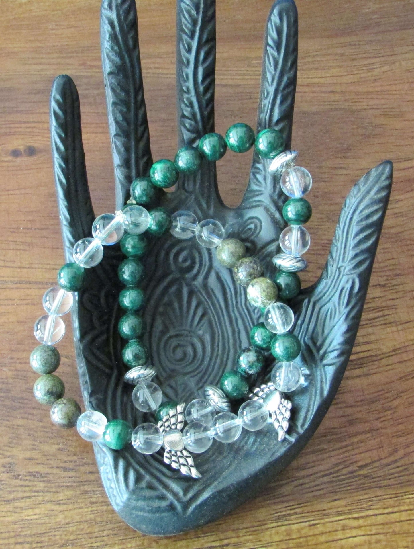 Balanced Optimism Bracelet Set- Bloodstone, Quartz & Aventurine