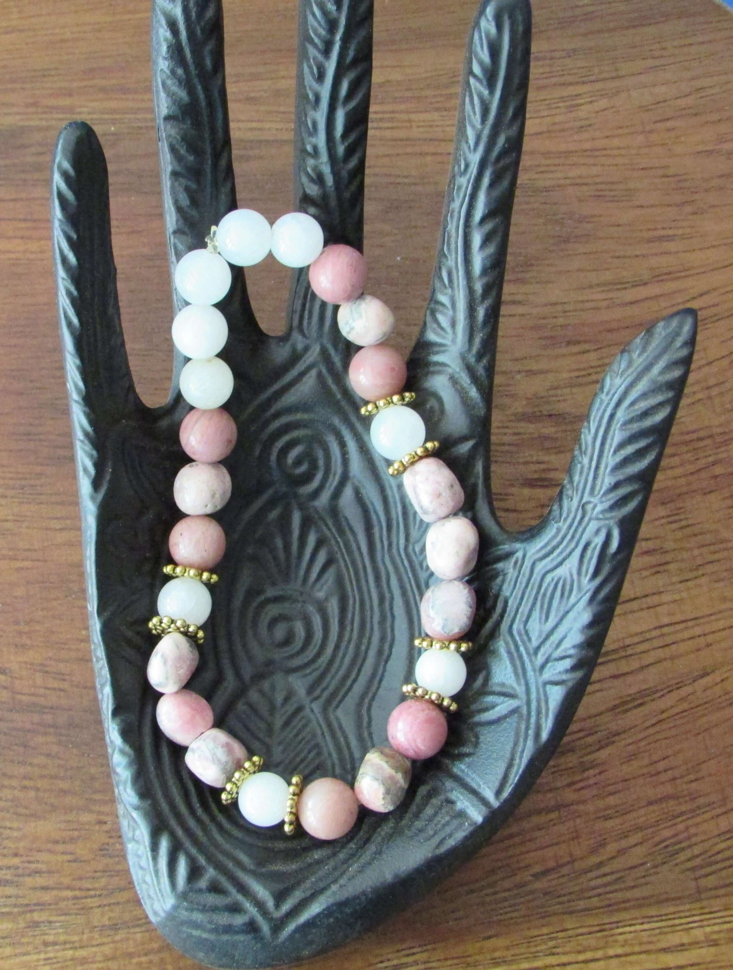 Compassionate Self-Worth Bracelet – Rhodochrosite, Rhodonite & Hemimorphite