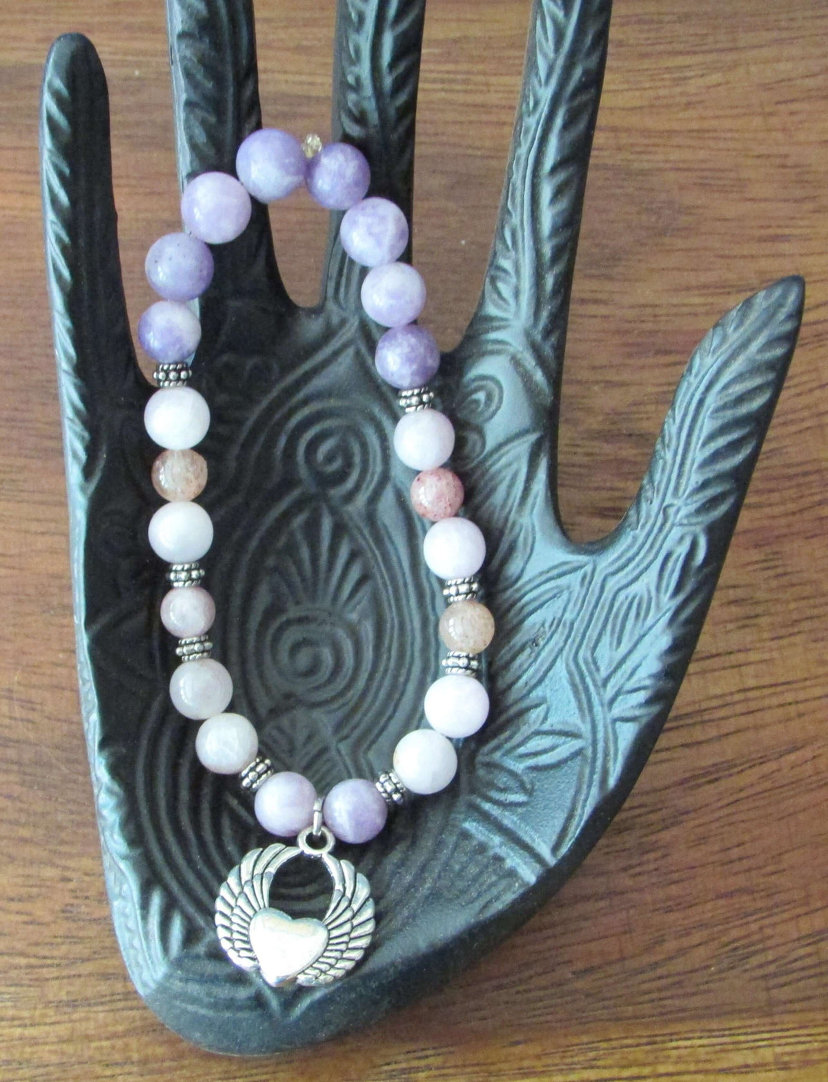 Divine Feminine Bracelet – Kunzite, Lepidolite & Strawberry Quartz