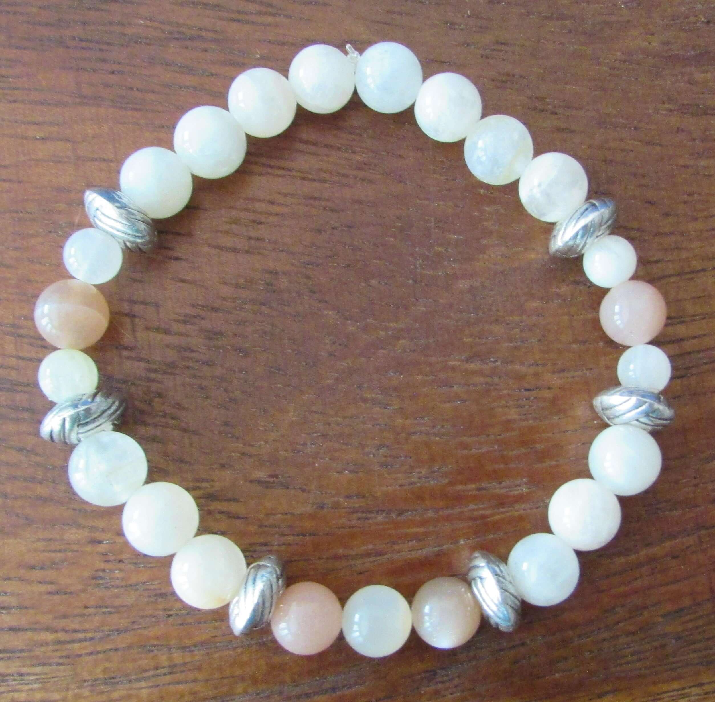 Divine Heart Awakening Bracelet – Moonstone & Strawberry Quartz