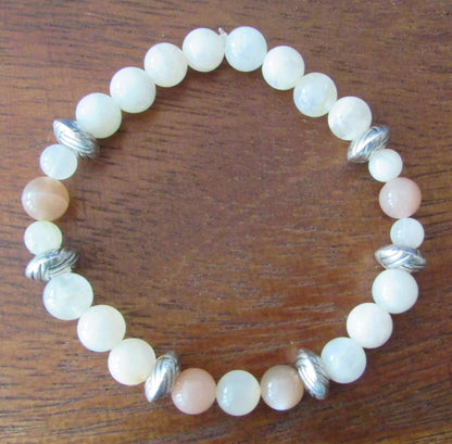 Divine Heart Awakening Bracelet – Moonstone & Strawberry Quartz