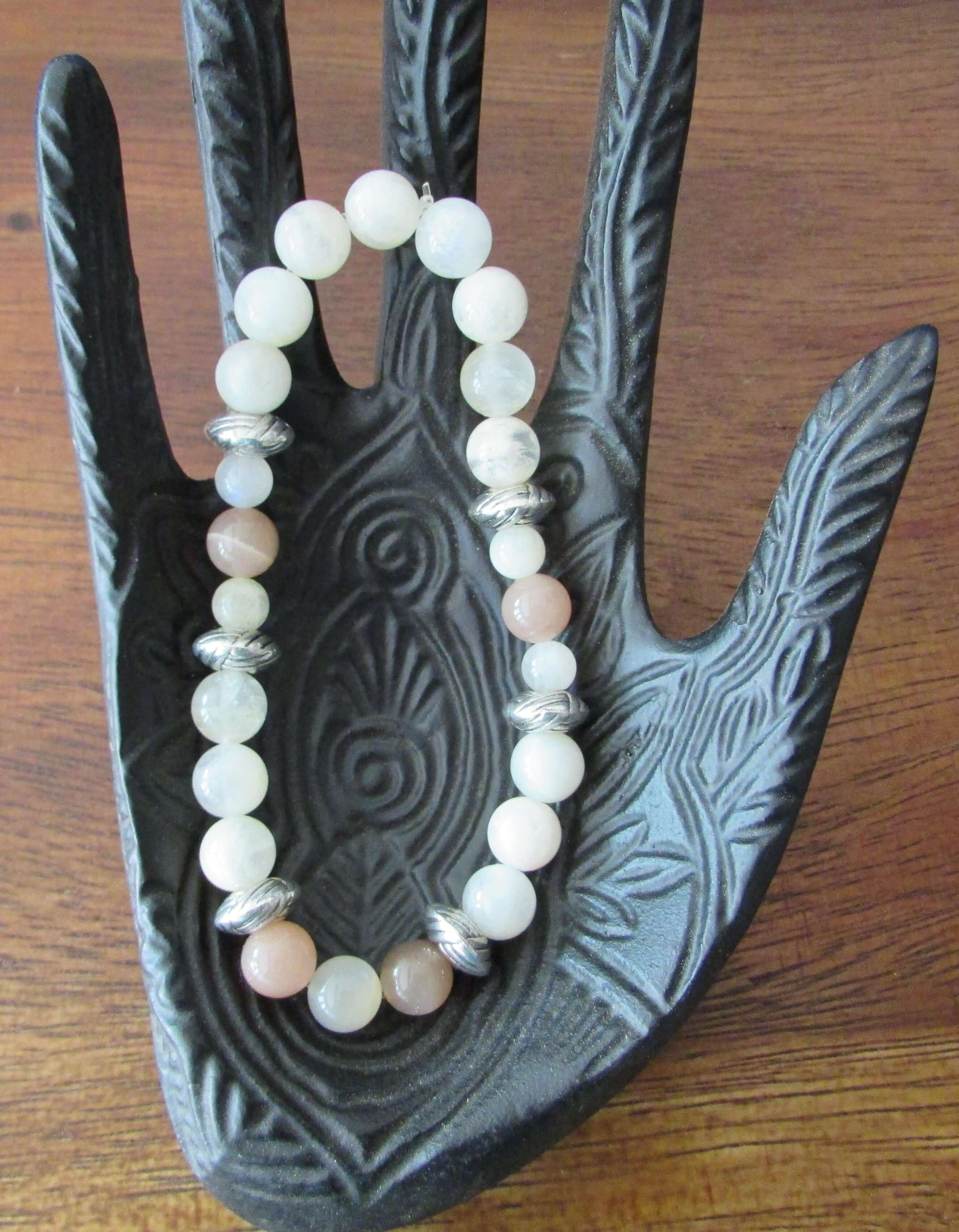 Divine Heart Awakening Bracelet – Moonstone & Strawberry Quartz