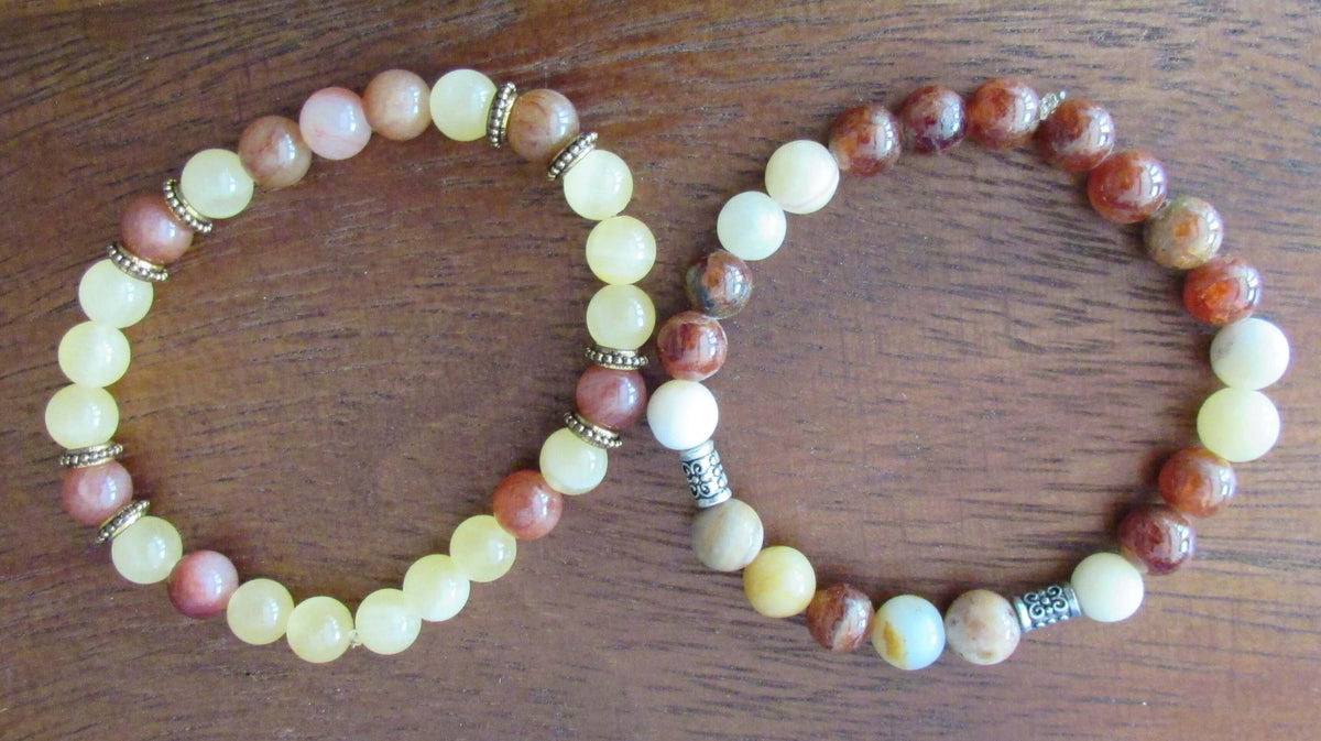 Empowered Manifestation Bracelet – Phantom Quartz, Yellow Calcite & Mookaite