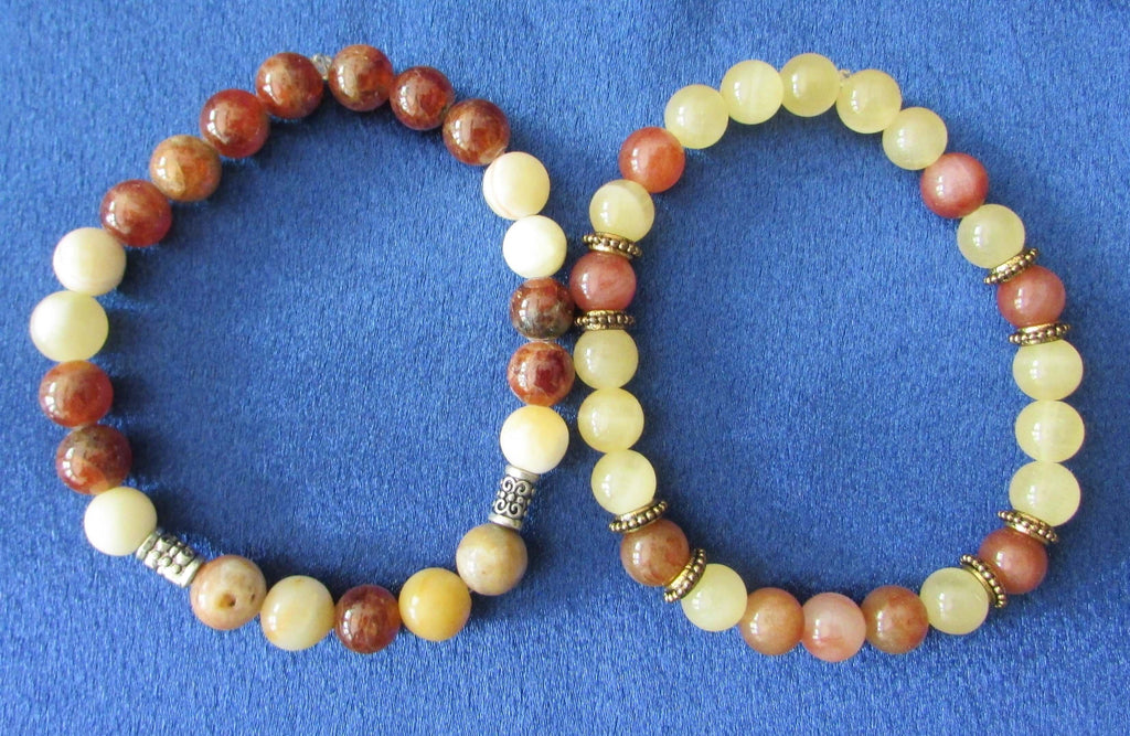Empowered Manifestation Bracelet – Phantom Quartz, Yellow Calcite & Mookaite